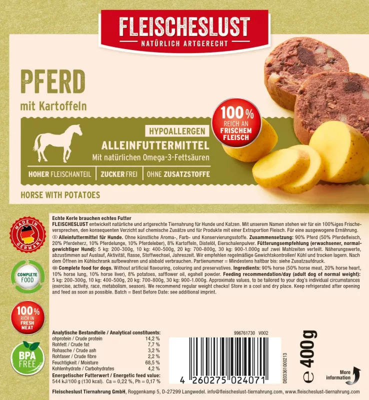 Pferd mit Kartoffeln 400g